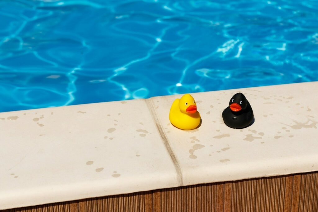rubber ducks by spa pool